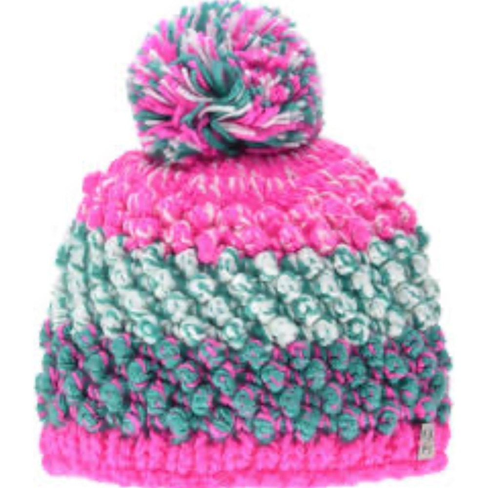 Girls Spyder Brrr Berry Beanie textured popcorn-stitch knit matching pom-pom top